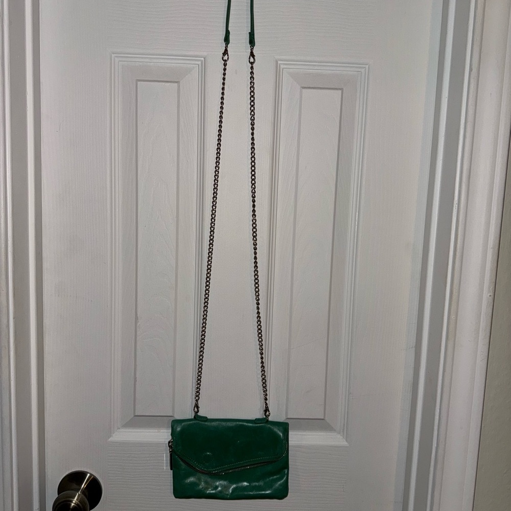 Green HOBO Leather Crossbody Bag
